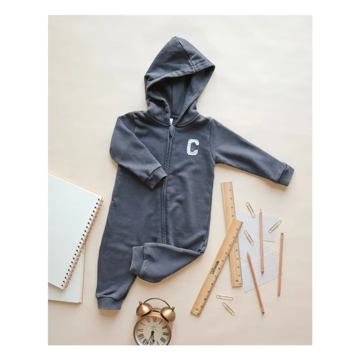 Hooded jumpsuit | Navy blue- Product image n°1