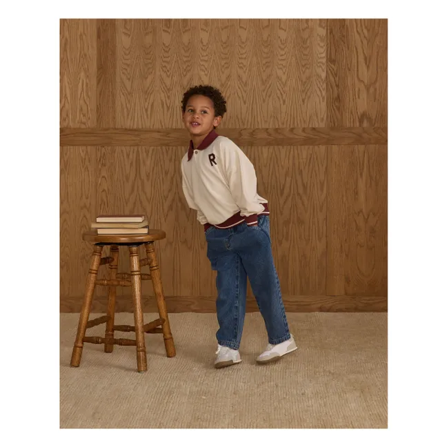 Polo neck sweatshirt | Ecru