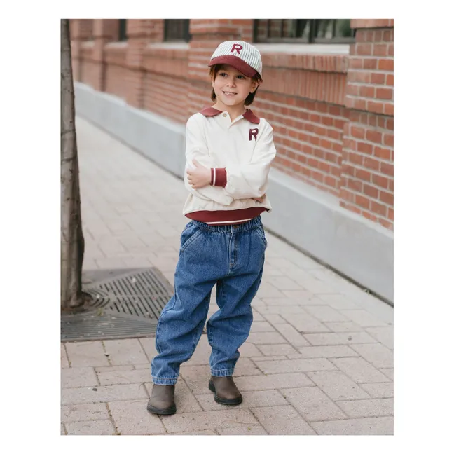 Polo neck sweatshirt | Ecru