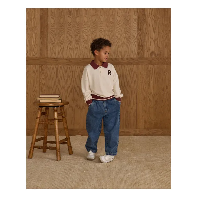 Polo neck sweatshirt | Ecru