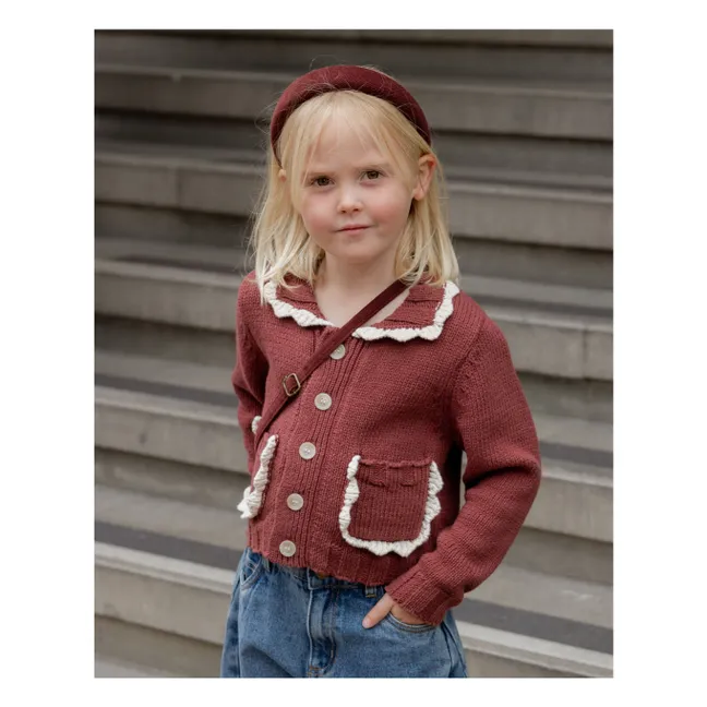 Mini Knit Cardigan | Burgundy