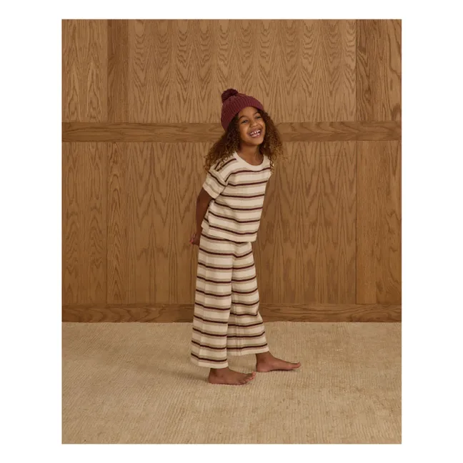 Mesh Stripes Pants | Stone