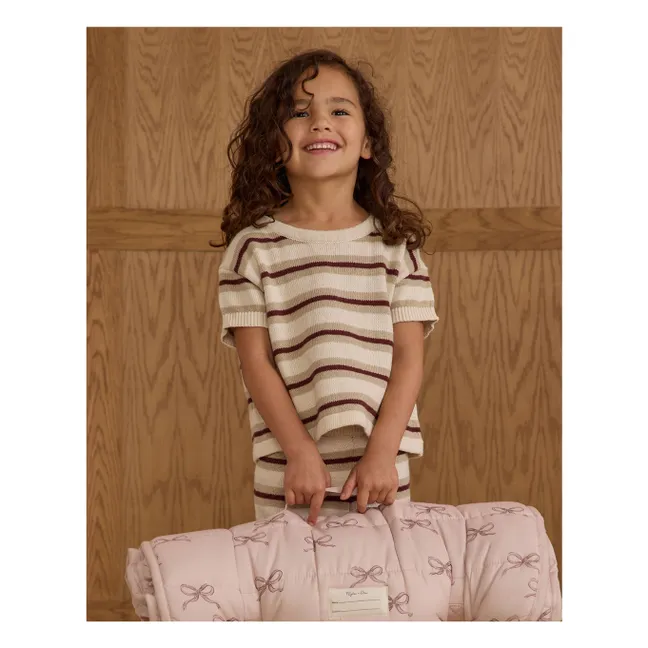 T-shirt Crop Top Maille | Stone