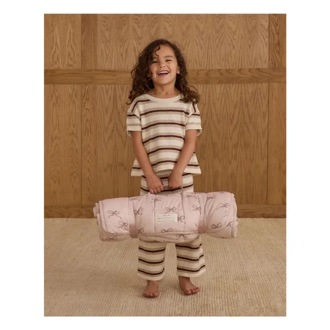 T-shirt Crop Top Maille | Stone