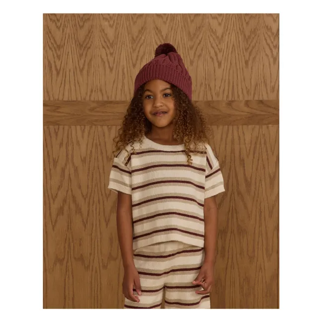 T-shirt Crop Top Maille | Stone