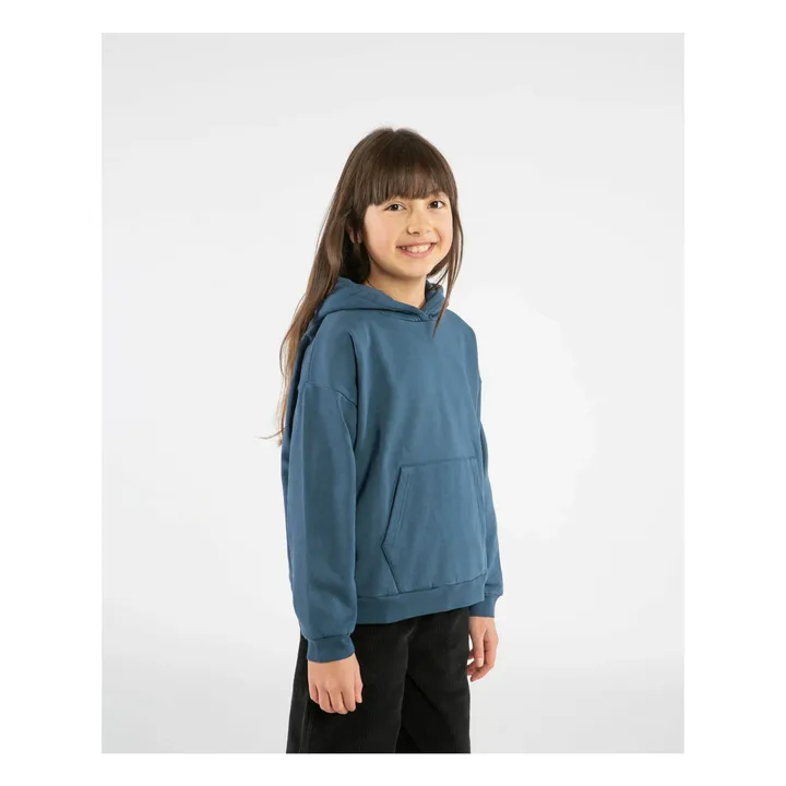 Sudadera de algodón ecológico | Azul- Imagen del producto n°3