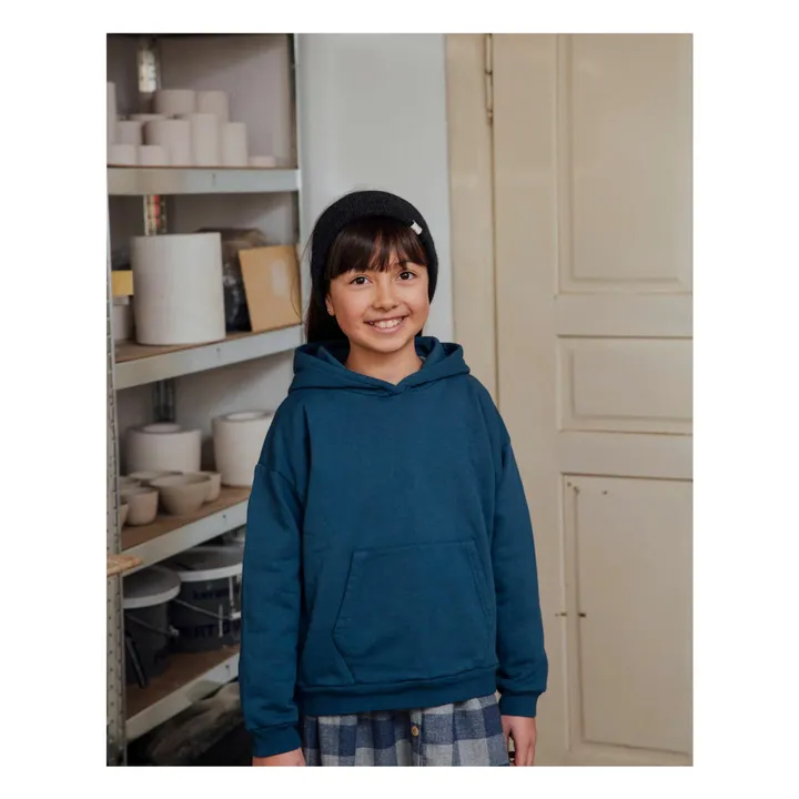 Sudadera de algodón ecológico | Azul- Imagen del producto n°8