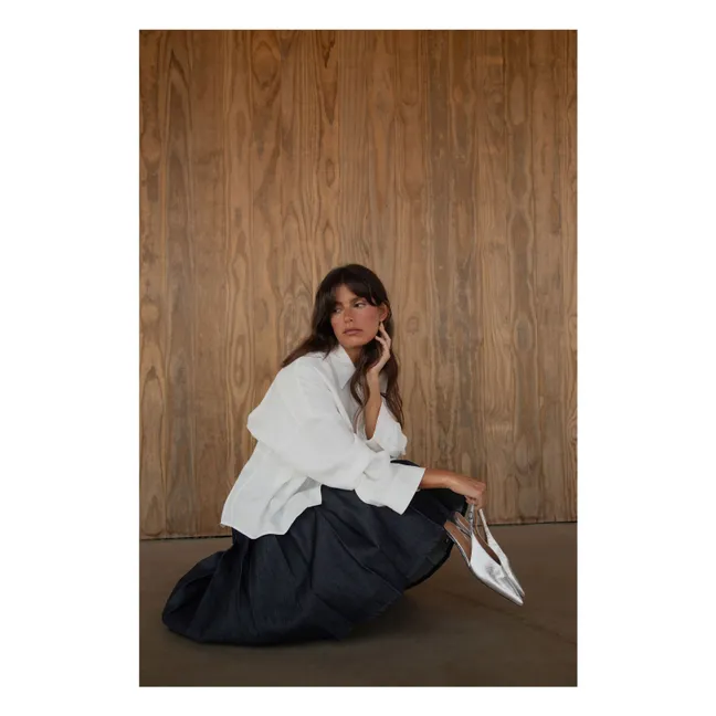 Slingback à Talons Métallisées | Argenté