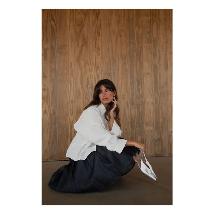 Slingback à Talons Métallisées | Argenté- Image produit n°5