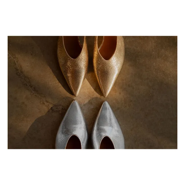 Slingback con tacón metálico | Dorado