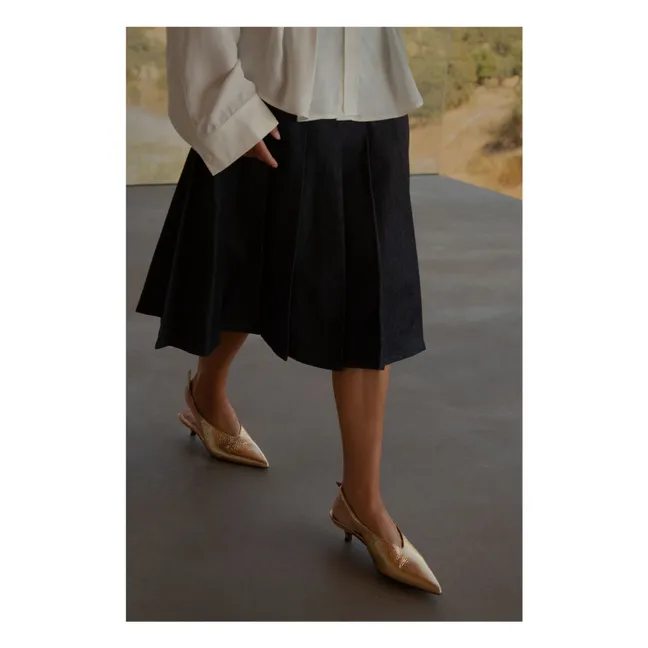 Slingback à Talons Métallisées | Doré