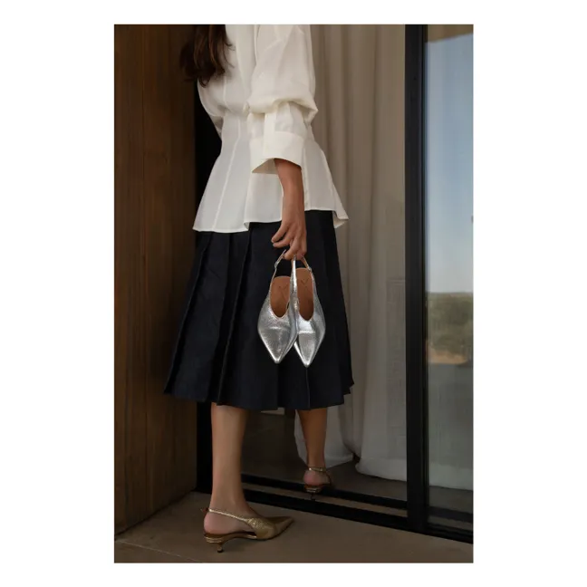 Slingback con tacón metálico | Dorado