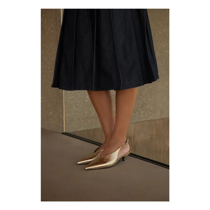 Slingback à Talons Métallisées | Doré- Image produit n°1