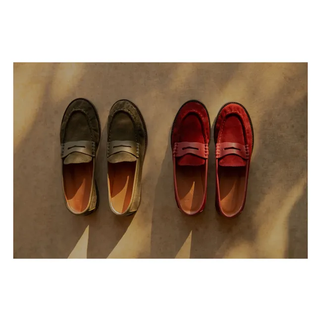 Penny Suede Loafers | Khaki