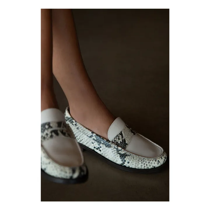 Mocassins Penny Python | Blanc cassé- Image produit n°5