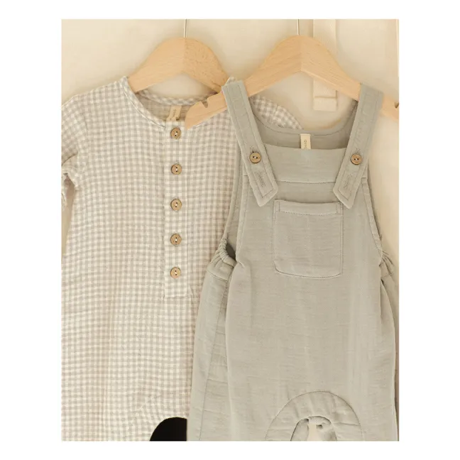 Organic Cotton Gauze Dungarees | Grey blue