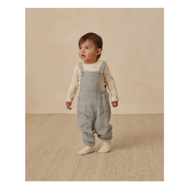 Salopette Gaze de Coton Bio | Bleu gris