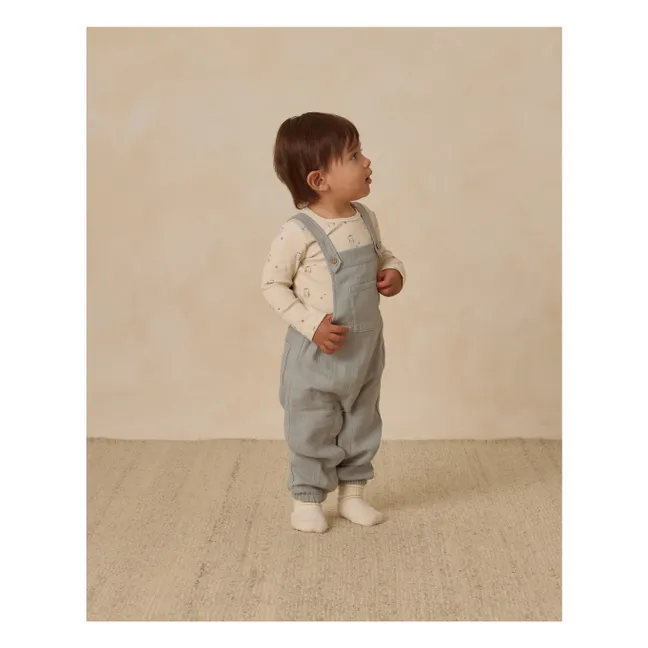 Organic Cotton Gauze Dungarees | Grey blue