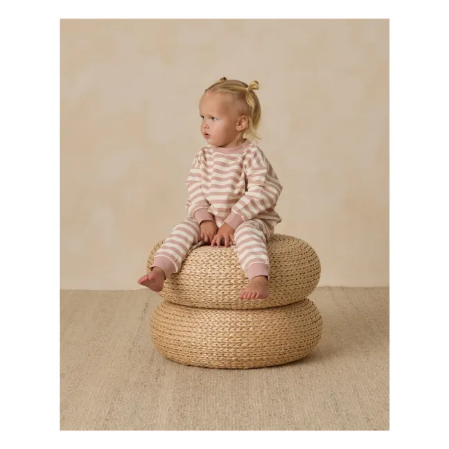 Jogger Rayé Coton Bio | Rose