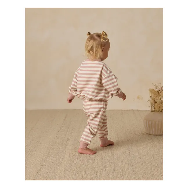 Striped Organic Cotton Joggers | Pink