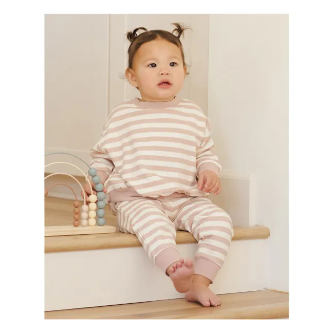 Striped Organic Cotton Joggers | Pink