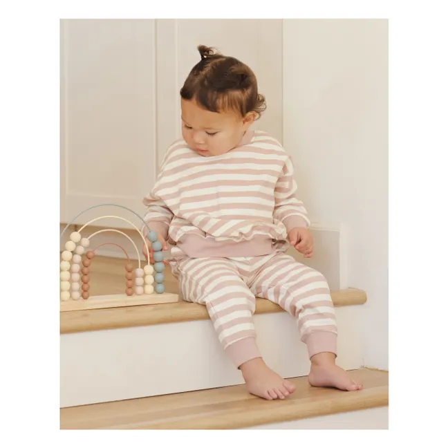 Jogger Rayé Coton Bio | Rose