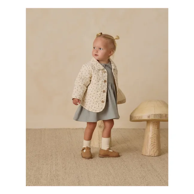 Veste Matelassée Fleurie Gaze de Coton Bio | Ecru