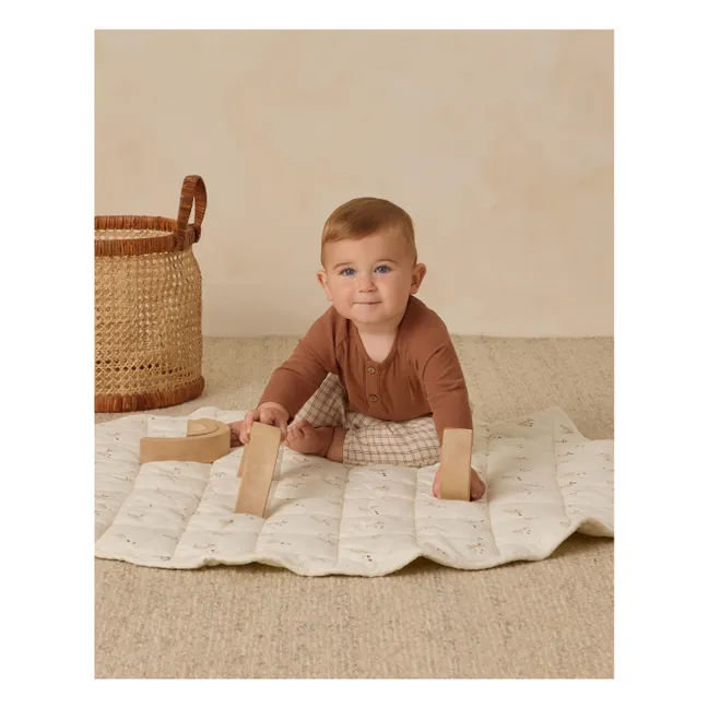 Organic Cotton Gauze Check Pants | Brown