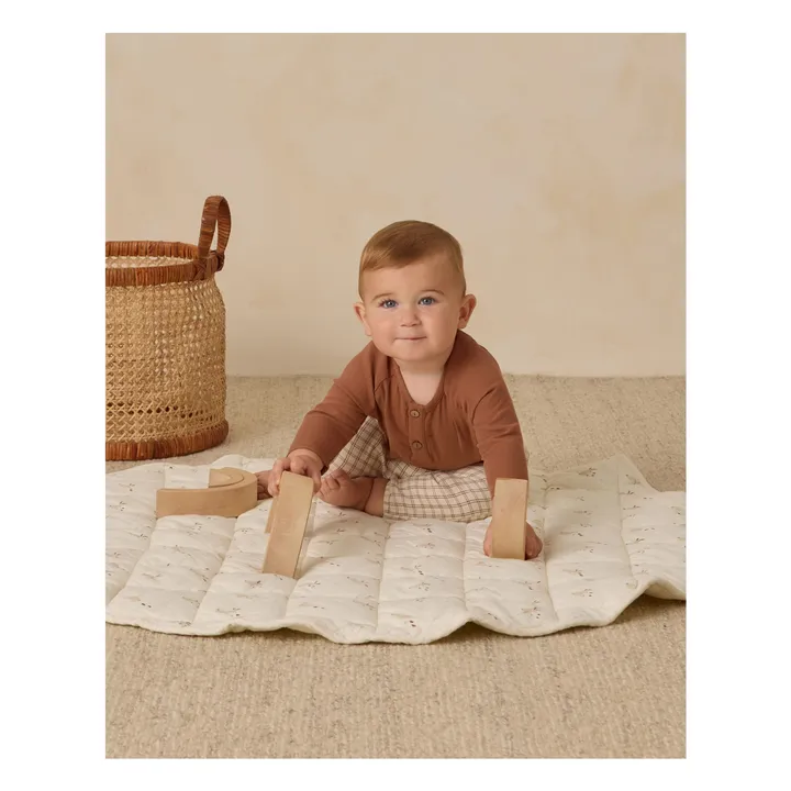 Organic Cotton Gauze Check Pants | Brown- Product image n°5