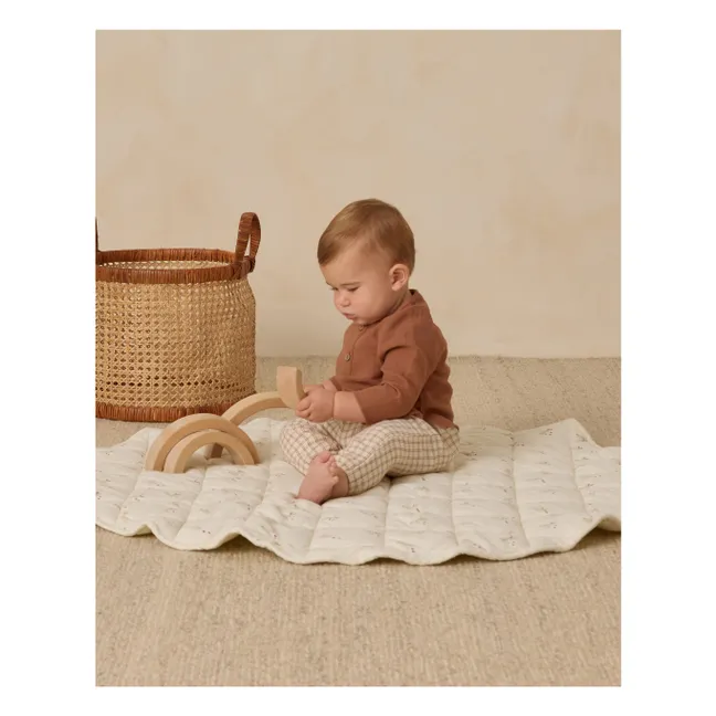 Organic Cotton Gauze Check Pants | Brown