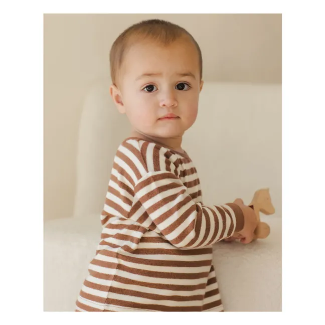 Bamboo Striped Sweater and Trouser Set | Brown