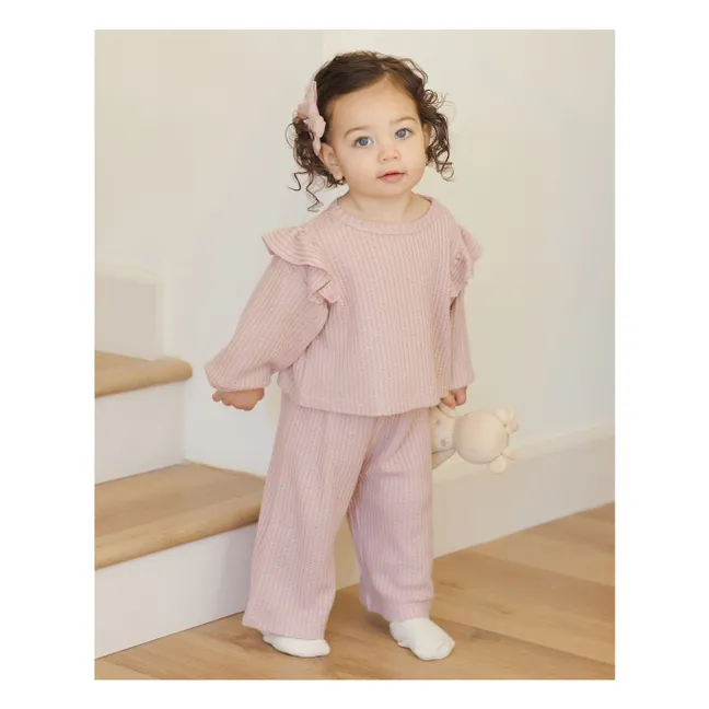 Ensemble Sweat et Pantalon Maille Bamboo | Rose
