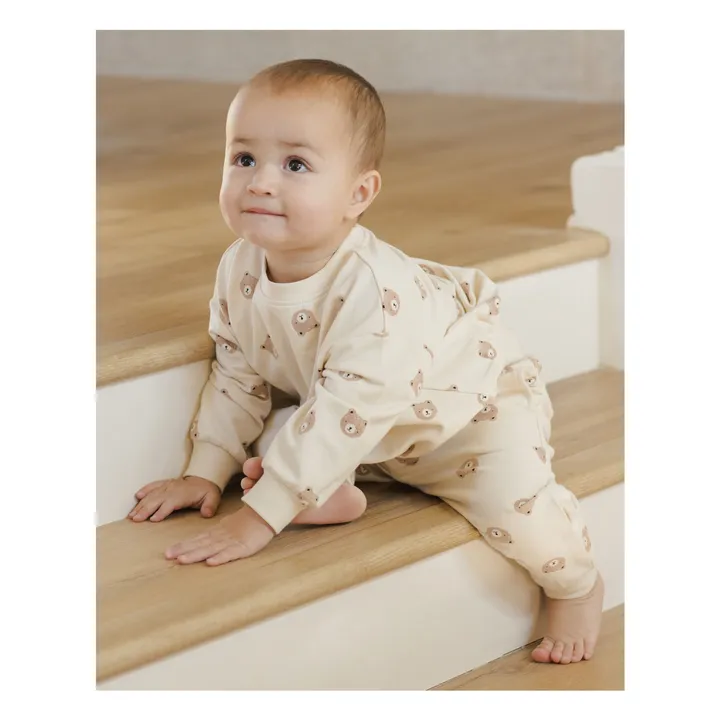 Organic cotton bear sweatshirt | Ecru- Product image n°6