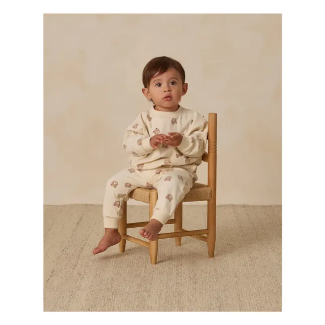 Organic Cotton Bear Jogger | Ecru