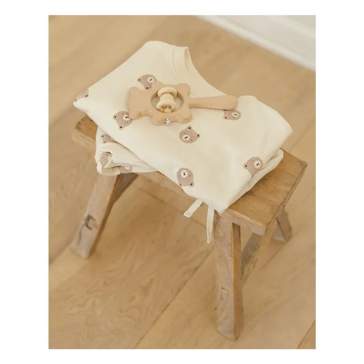 Sweat Ours Coton Bio | Ecru- Image produit n°7