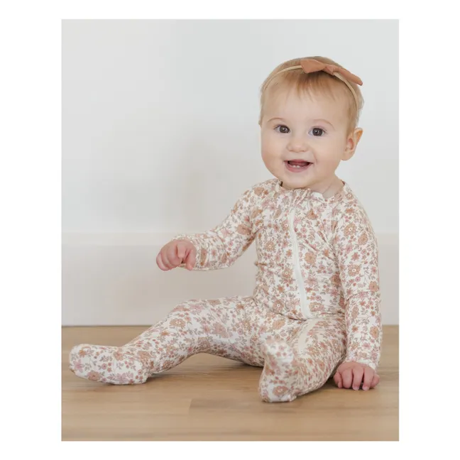 Mono de algodón orgánico con estampado floral | Marfil