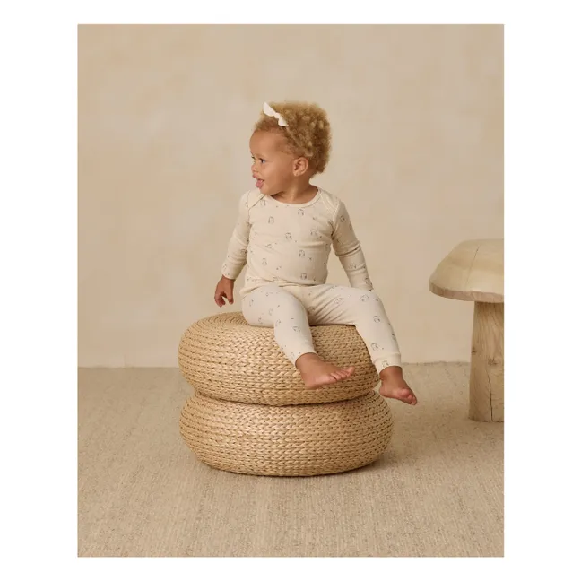 Ensemble Top et Leggings Côtelé Noisettes Coton Bio | Ecru