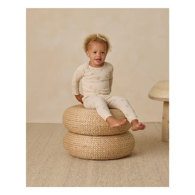 Ensemble Top et Leggings Côtelé Noisettes Coton Bio | Ecru