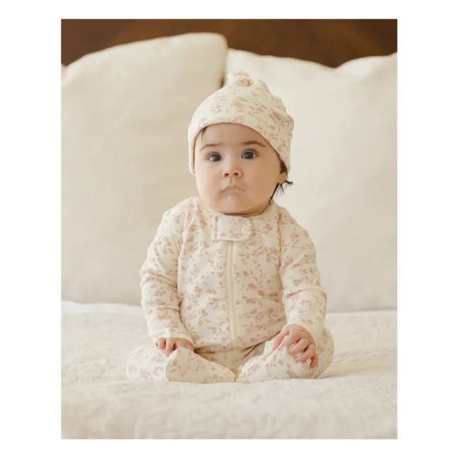 Organic cotton floral jumpsuit | Ivory