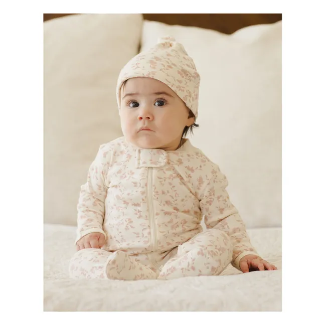 Organic cotton floral jumpsuit | Ivory