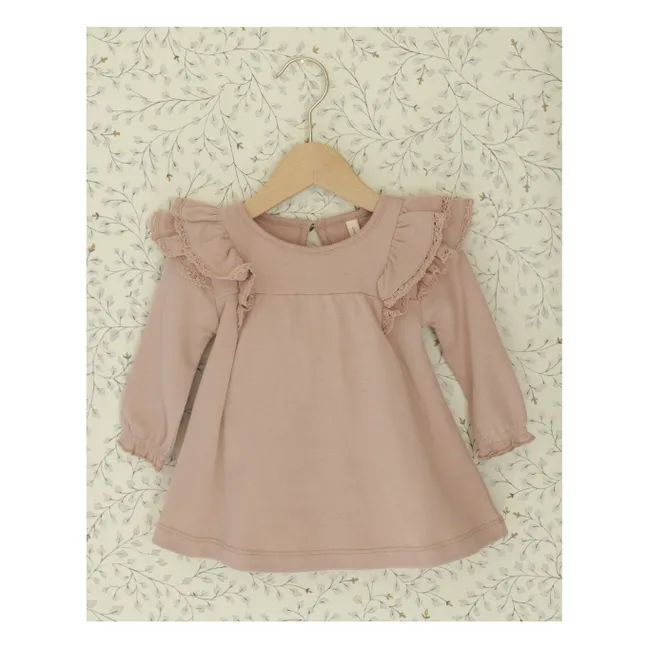 Organic cotton ruffled dress | Pink