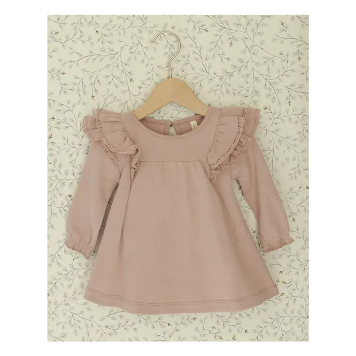 Organic cotton ruffled dress | Pink- Product image n°4