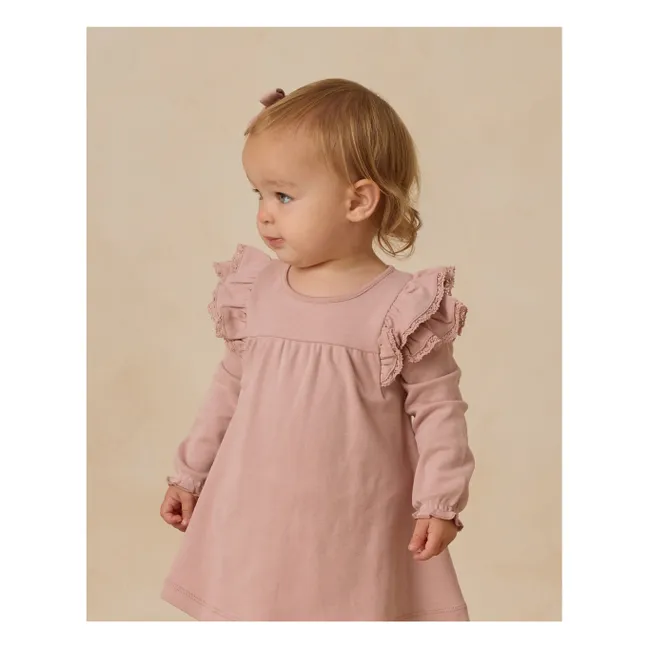 Robe Volants Coton Bio | Rose