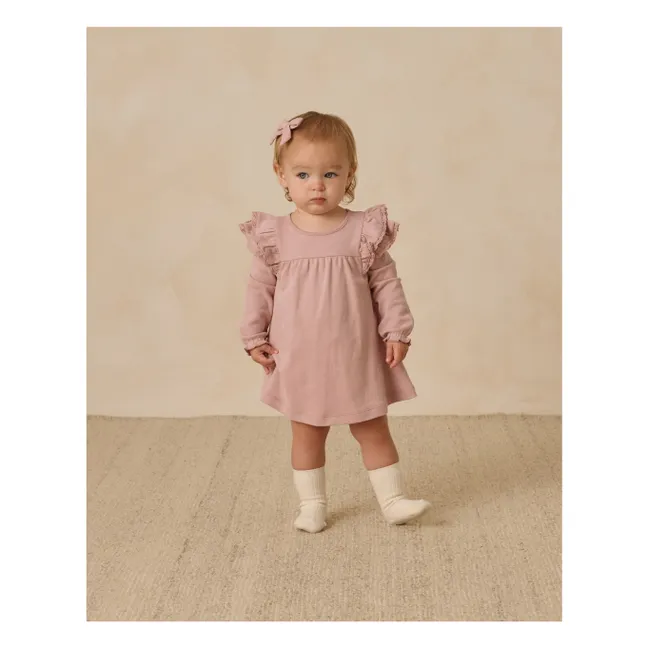 Organic cotton ruffled dress | Pink