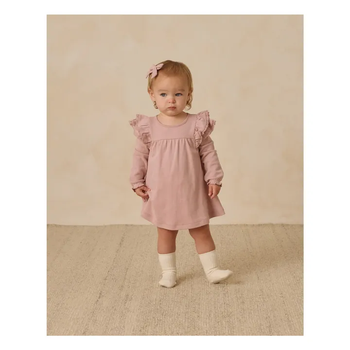 Organic cotton ruffled dress | Pink- Product image n°1