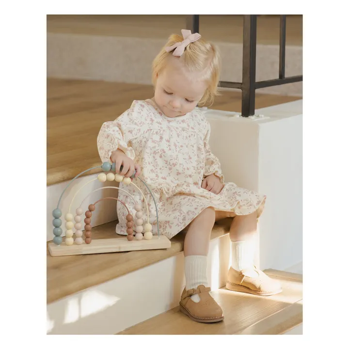 Organic Cotton Flower Dress | Ivory- Product image n°6