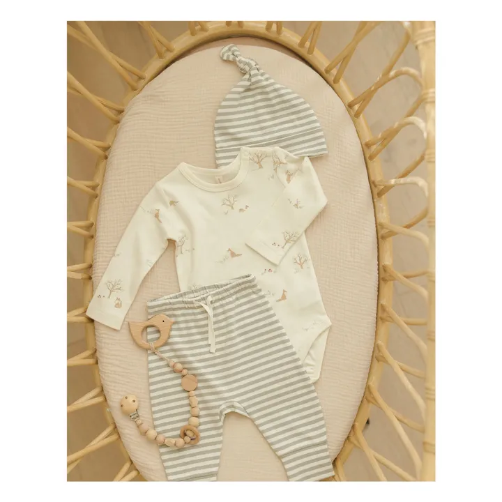 Organic Cotton Striped Trousers | Celadon- Product image n°5