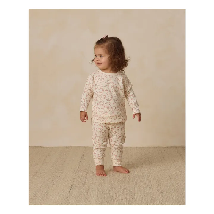Pantalones florales de algodón orgánico | Marfil- Imagen del producto n°1