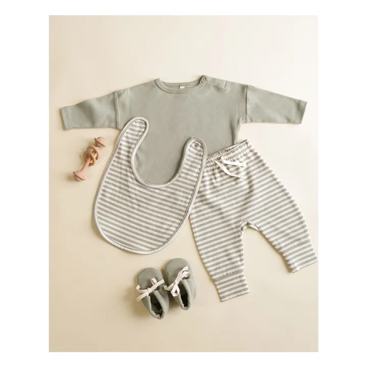 Organic Cotton Striped Trousers | Celadon- Product image n°3