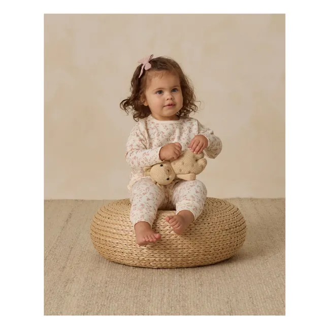 T-shirt Fleuri Coton Bio | Ivoire